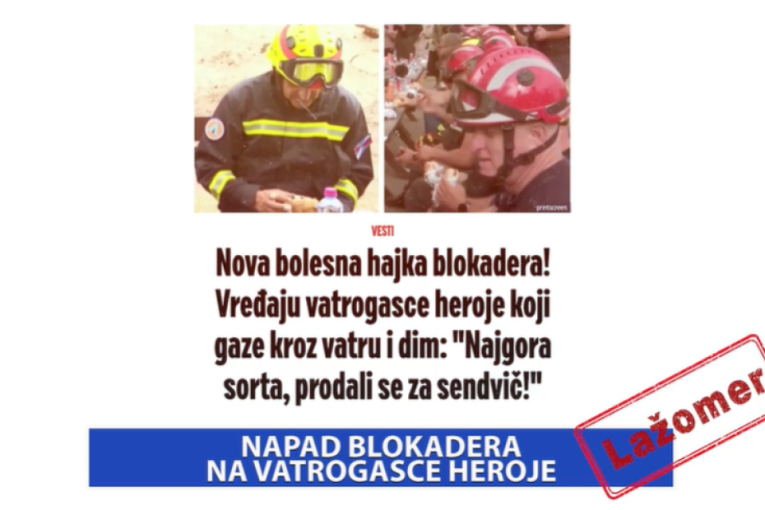Lažomer: Napad blokadera na vatrogasce heroje (VIDEO)