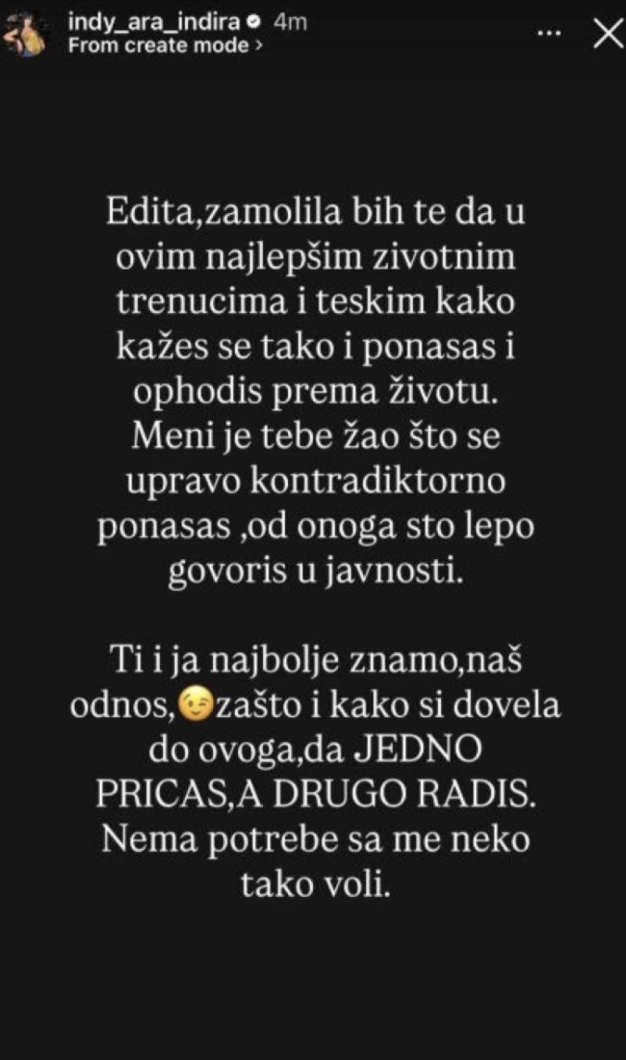 Edita progovorila o drami sa Indi, ona odmah reagovala: Skandal ne prestaje!