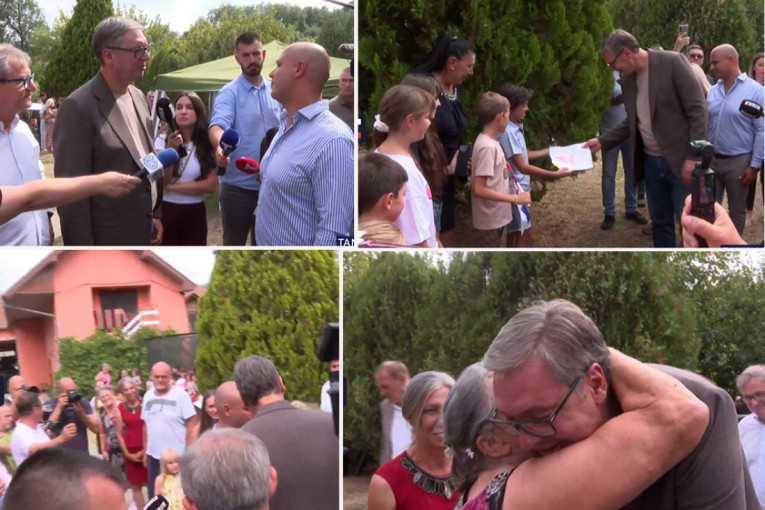 Vučić u Varvarinu: Predsednik u domu porodice Vučetić, obećao završetak škole! (FOTO/VIDEO)