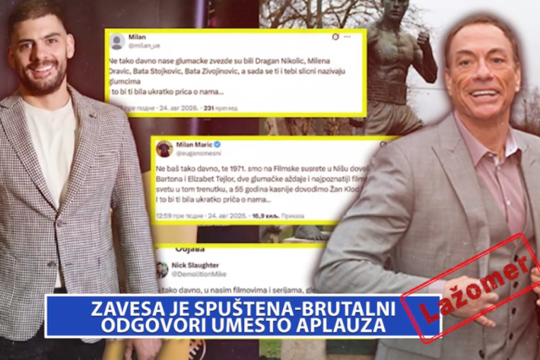 Blokaderski glumac pljuje holivudsku zvezdu: Milan Marić udario na Žan-Kloda van Dama, pa dobio brutalan odgovor