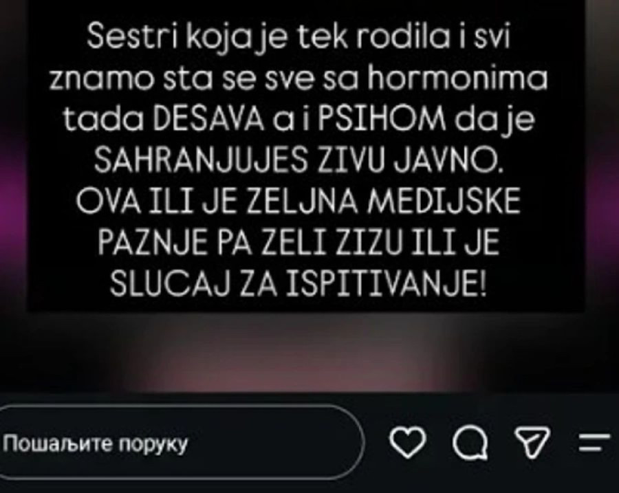 "Tek se porodila, a ti je živu sahranjuješ javno!" Bivša zadrugarka žestoko oplela po Indi!