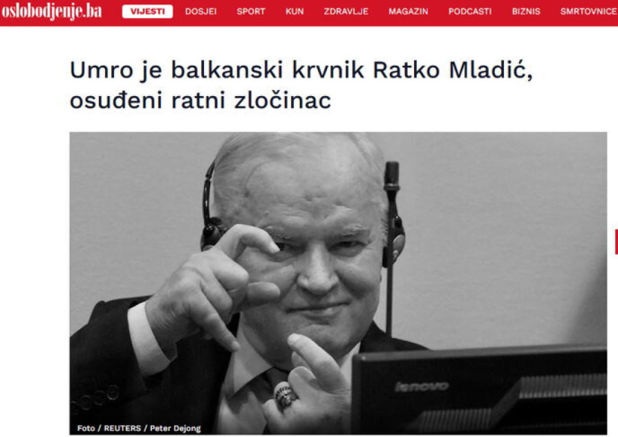 Jezivi napadi iz regiona! Hrvatski i sarajevski mediji likuju zbog smrti Ratka Mladića! (FOTO)