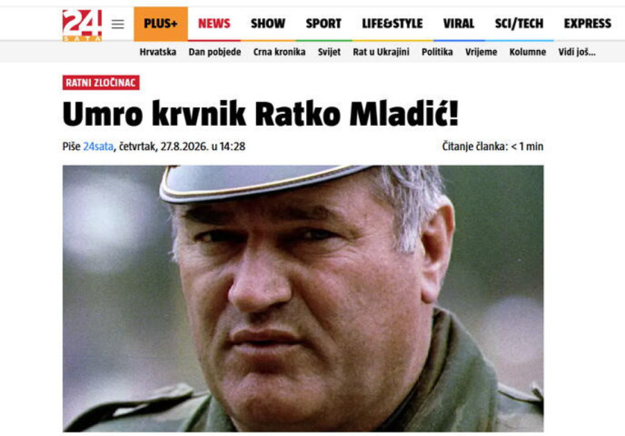 Jezivi napadi iz regiona! Hrvatski i sarajevski mediji likuju zbog smrti Ratka Mladića! (FOTO)