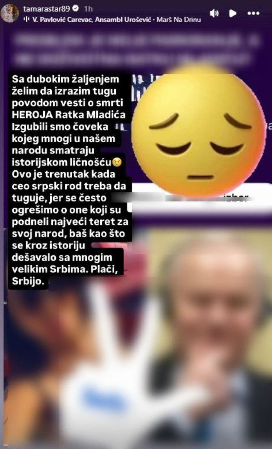 "Plači, Srbijo..." Tamara Đurić uputila poslednje zbogom generalu Ratku Mladiću (FOTO)