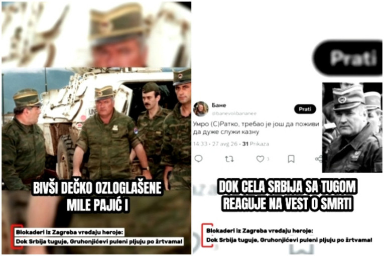 Bivši dečko Mile Pajić vređa generala Mladića! Dok se baškari u Hrvatskoj, upućuje sramne uvrede (VIDEO)