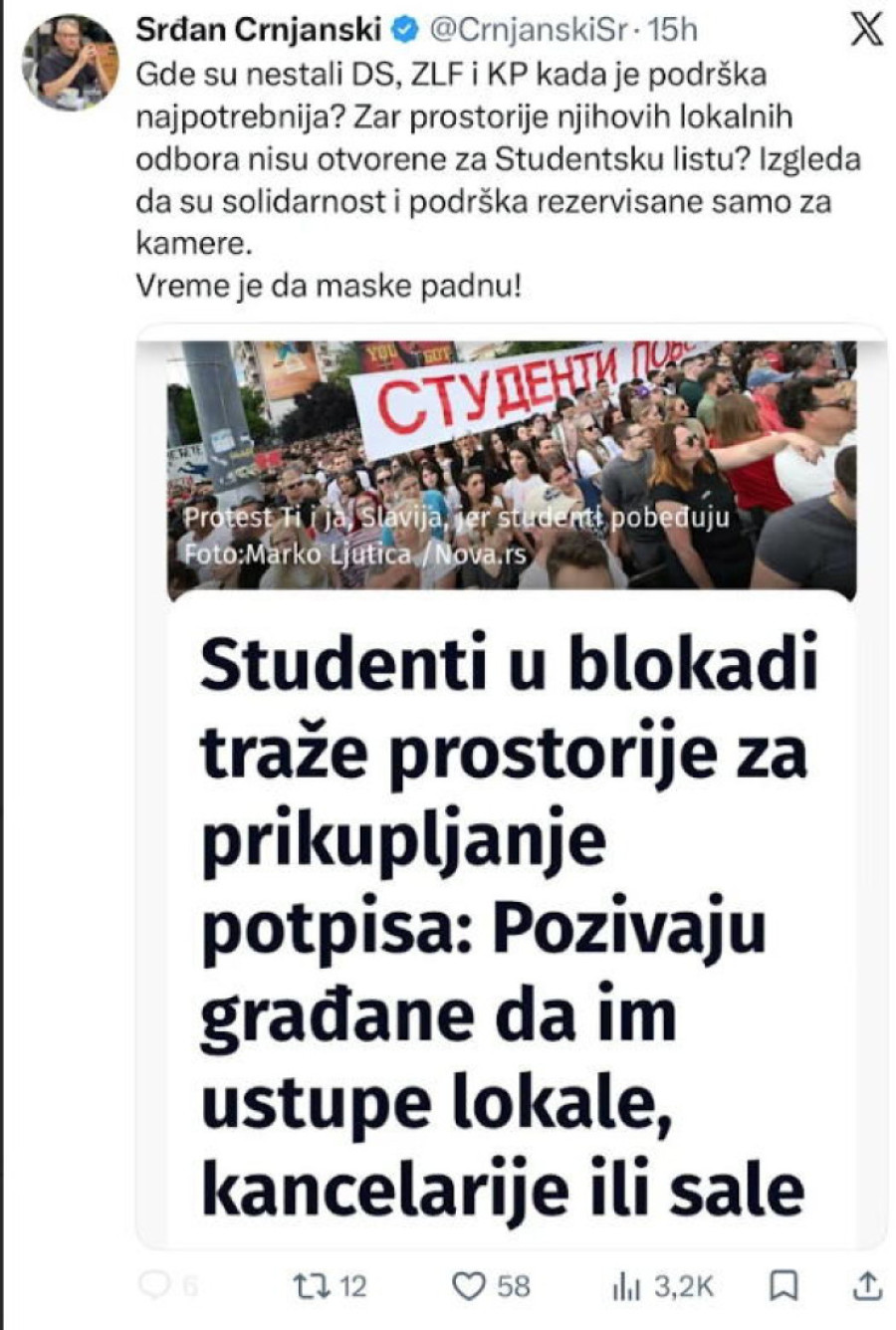 Haos kod blokadera! Potpredsednik DS udario na Milivojevića: Nije ti ovo 1948!