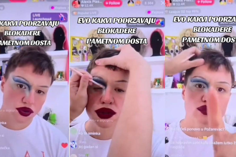 Ovakvi da vode državu? Muškarac koji bi da bude žensko podržao blokadere (VIDEO)