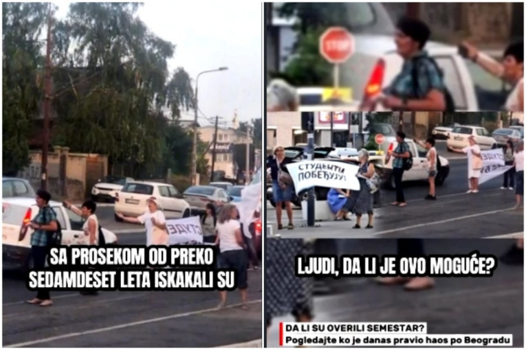 Koja li su godina ovi "studenti"? Pogledajte ko je juče blokirao Beograd na dva mesta (VIDEO)