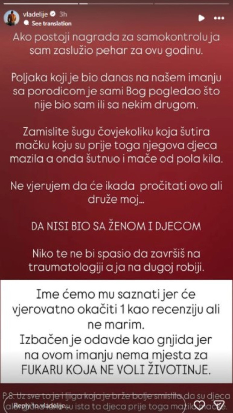 Stravične scene na bazenu Vladimira Tomovića: "Šutnuo je mače od pola kile, evo slike monstruma"