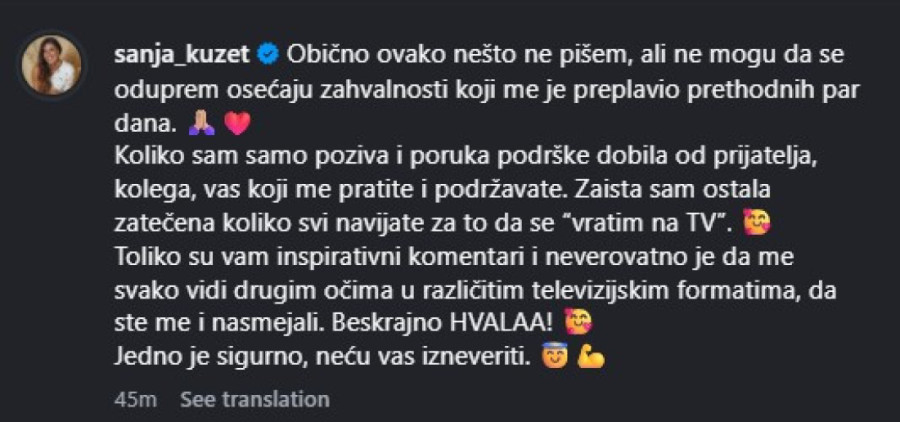 Sanja Kužet progovorila nakon otkaza na Grandu: "Zatečena sam..."