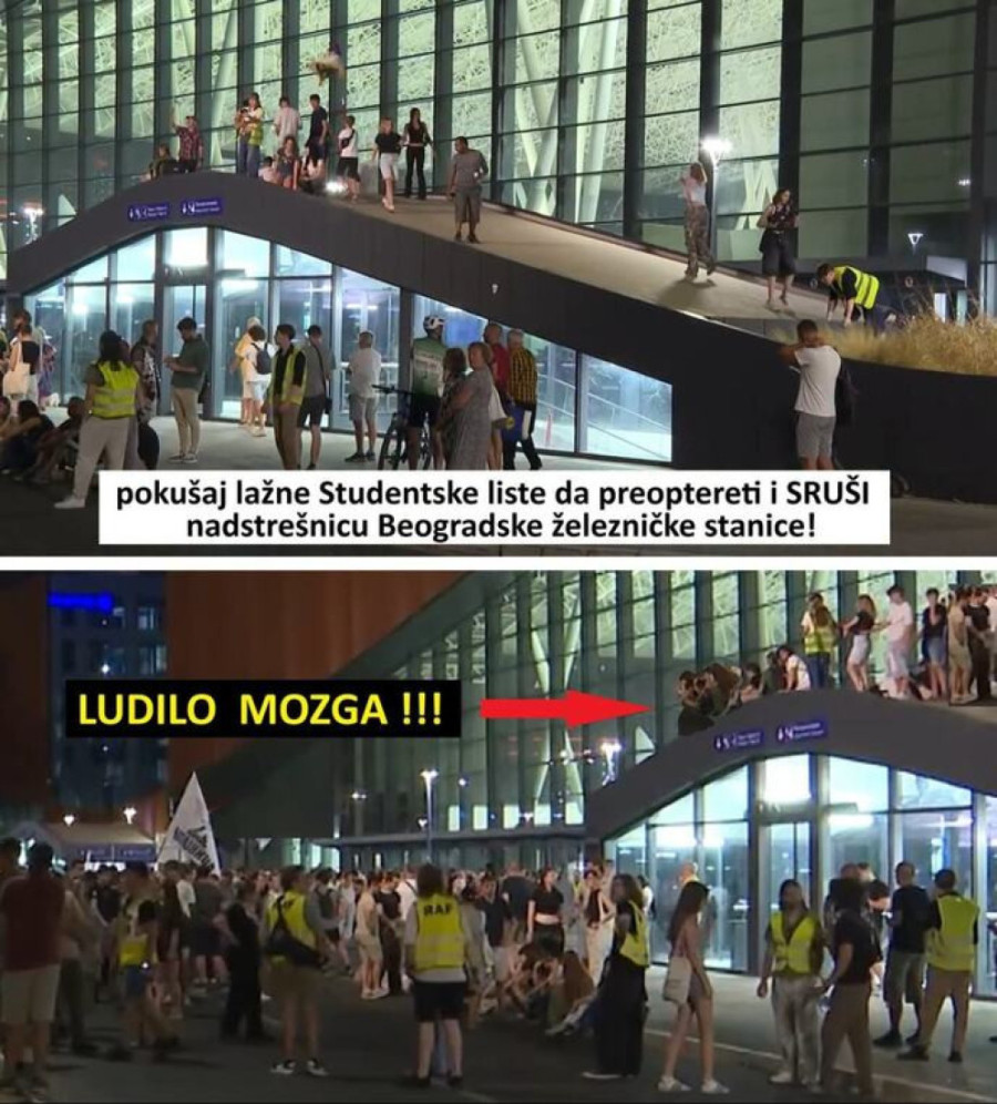 Skandalozne scene na Prokopu! Blokaderi se popeli na nadstrešnicu, pa vandalizovali stanicu (FOTO)