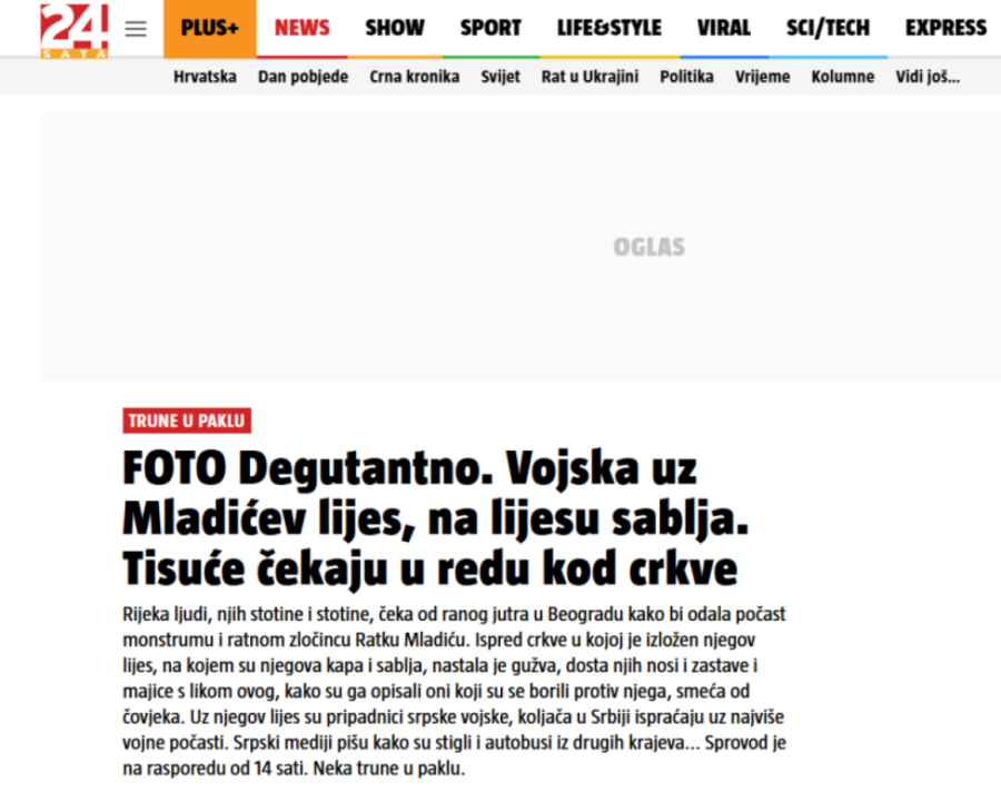 Ovo je jezivo! Pogledajte šta mediji u regionu pišu o sahrani Ratka Mladića (FOTO)