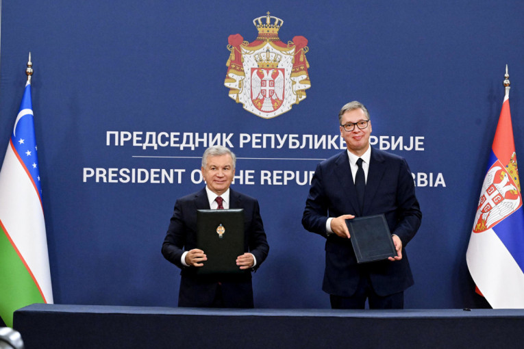 Najviše državno odlikovanje za predsednika Uzbekistana: Vučić uručio Mirzijojevu Orden Republike Srbije (FOTO)