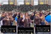 Blokaderska profesorka pokazala bahatost na delu: Sa pištaljkom u ustima bacala papire aktivistima SNS-a! (VIDEO)