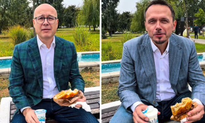 Hit video! Burek, jogurt i pobedničke bombone: Vučević i Rebrača na jačem doručku (VIDEO)
