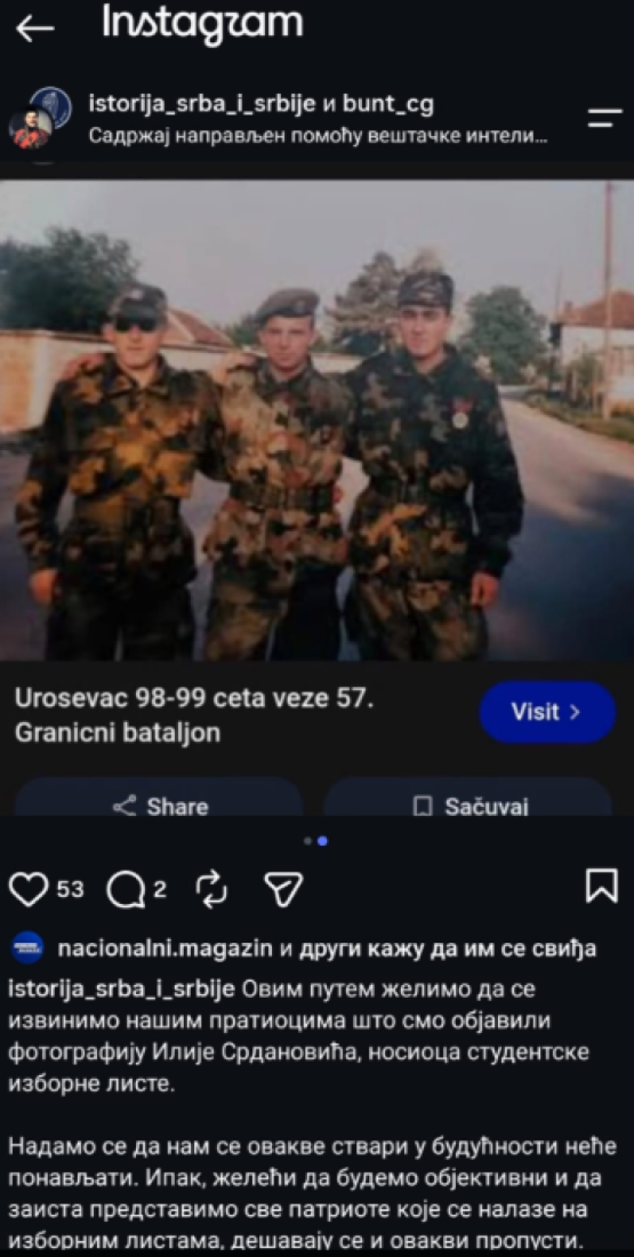 Raskrinkani lažovi blokaderski koji su od Srdanovića pravili vojnika: Crnogorski nacionalisti se izvinili zbog lažne fotografije