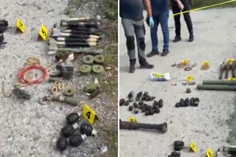 Iz vozila izbacio 45 mina, bombi, zolje, rakete, pa pobegao policiji!(FOTO)
