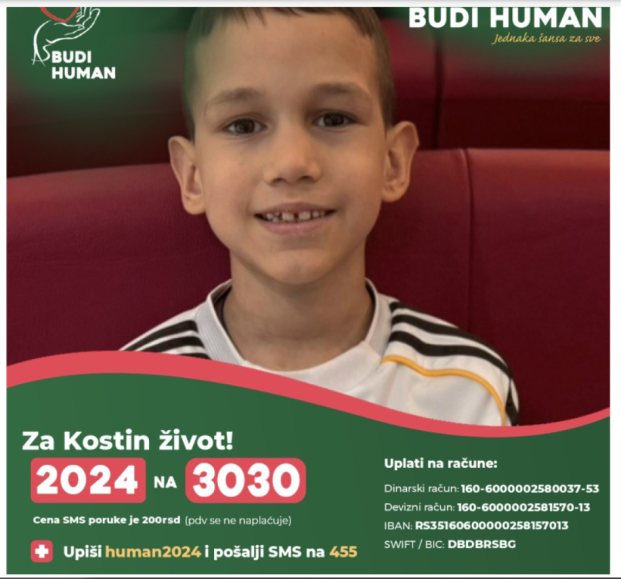 Pomozimo malom Kosti u najvažnijoj borbi: Jedan SMS može da mu promeni život
