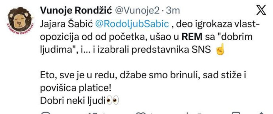 Sramna hajka blokadera na Rodoljuba Šabića zbog REM: Uvrede i omalovažavanje se ređaju (FOTO)