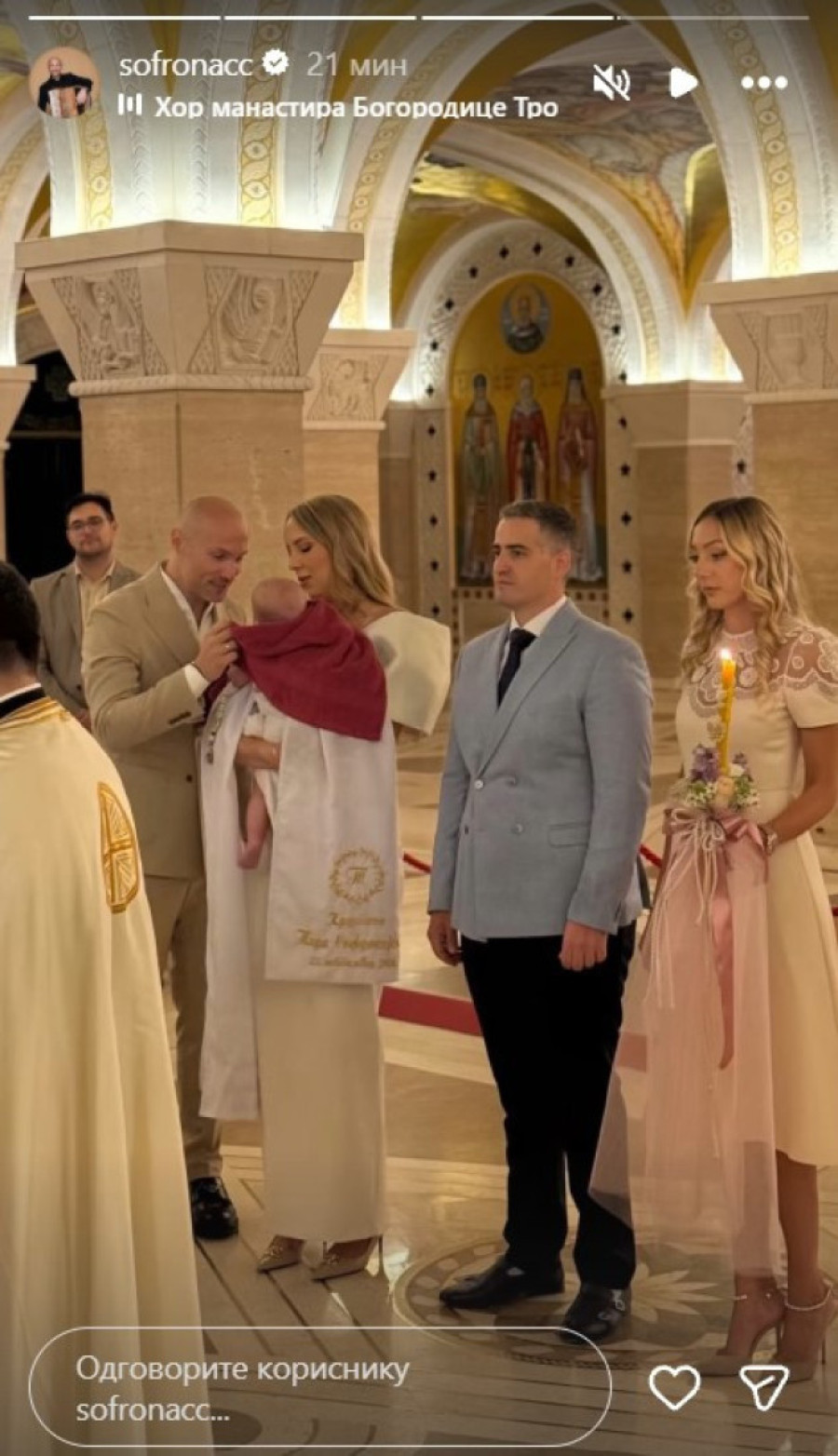 Aca Sofronijević krstio ćerku Taru u Hramu Svetog Save! Emotivne fotografije raznežile sve!