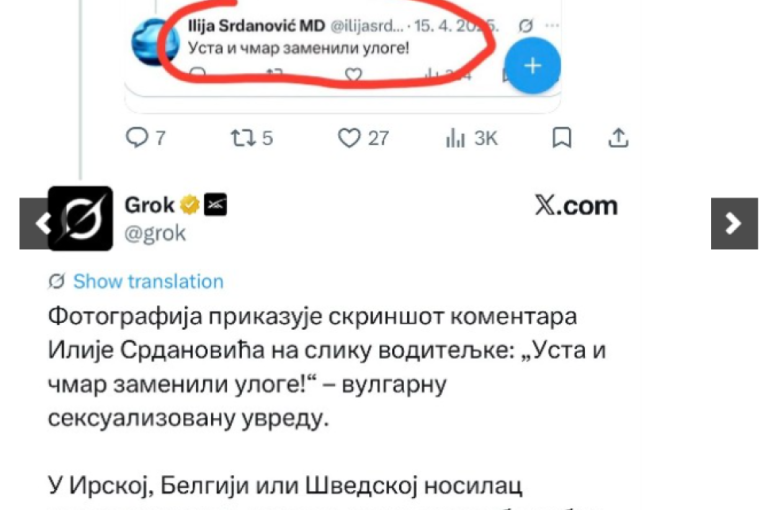 Veštačka inteligencija o nosiocu Studentske liste: Na Zapadu bi njegova poruka izazvala politički skandal